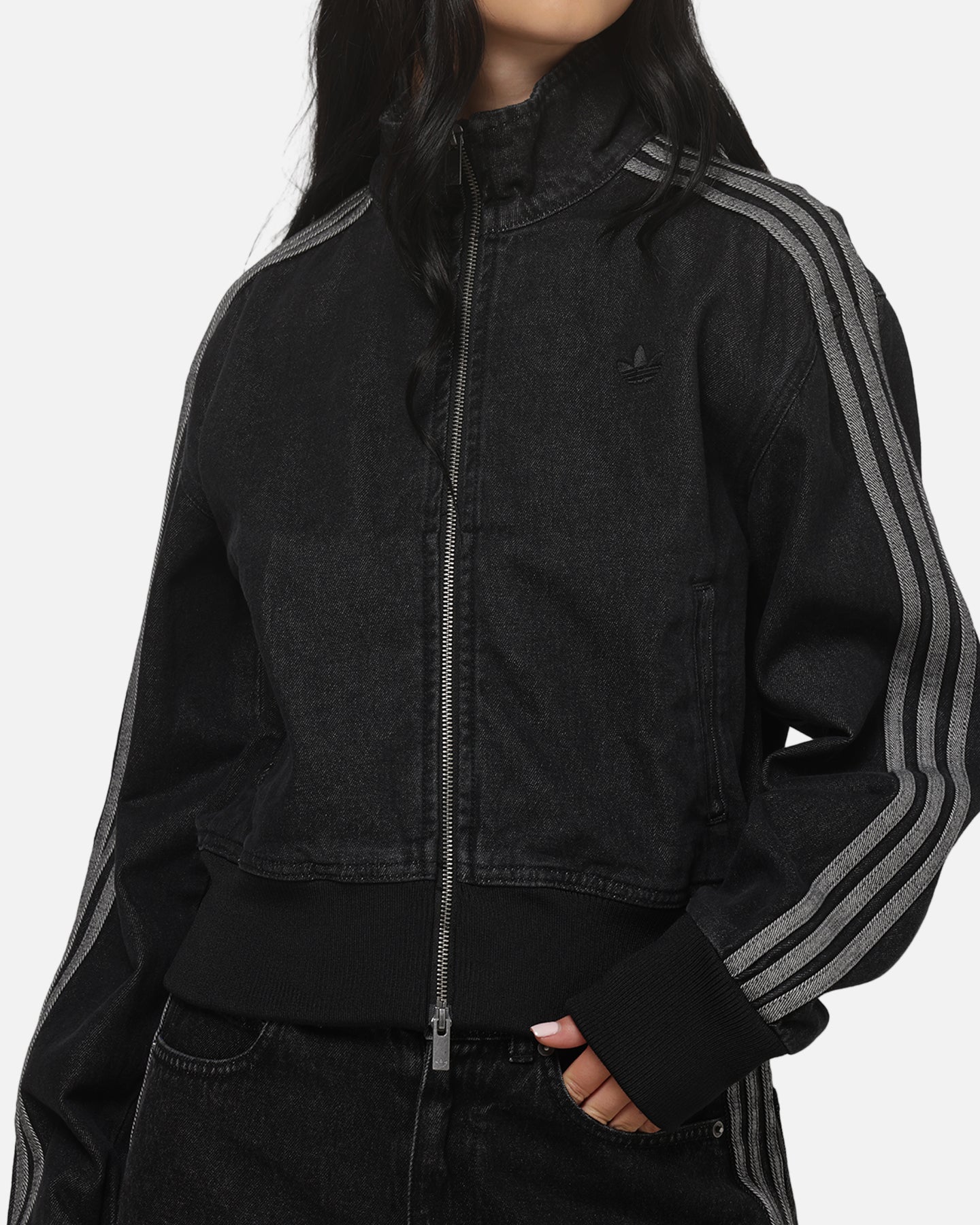 Adidas Women's Firebird Denim Track Jacket True Black
