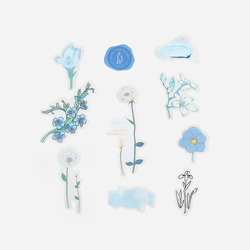 BGM Flake Sticker - Blossom - Blue