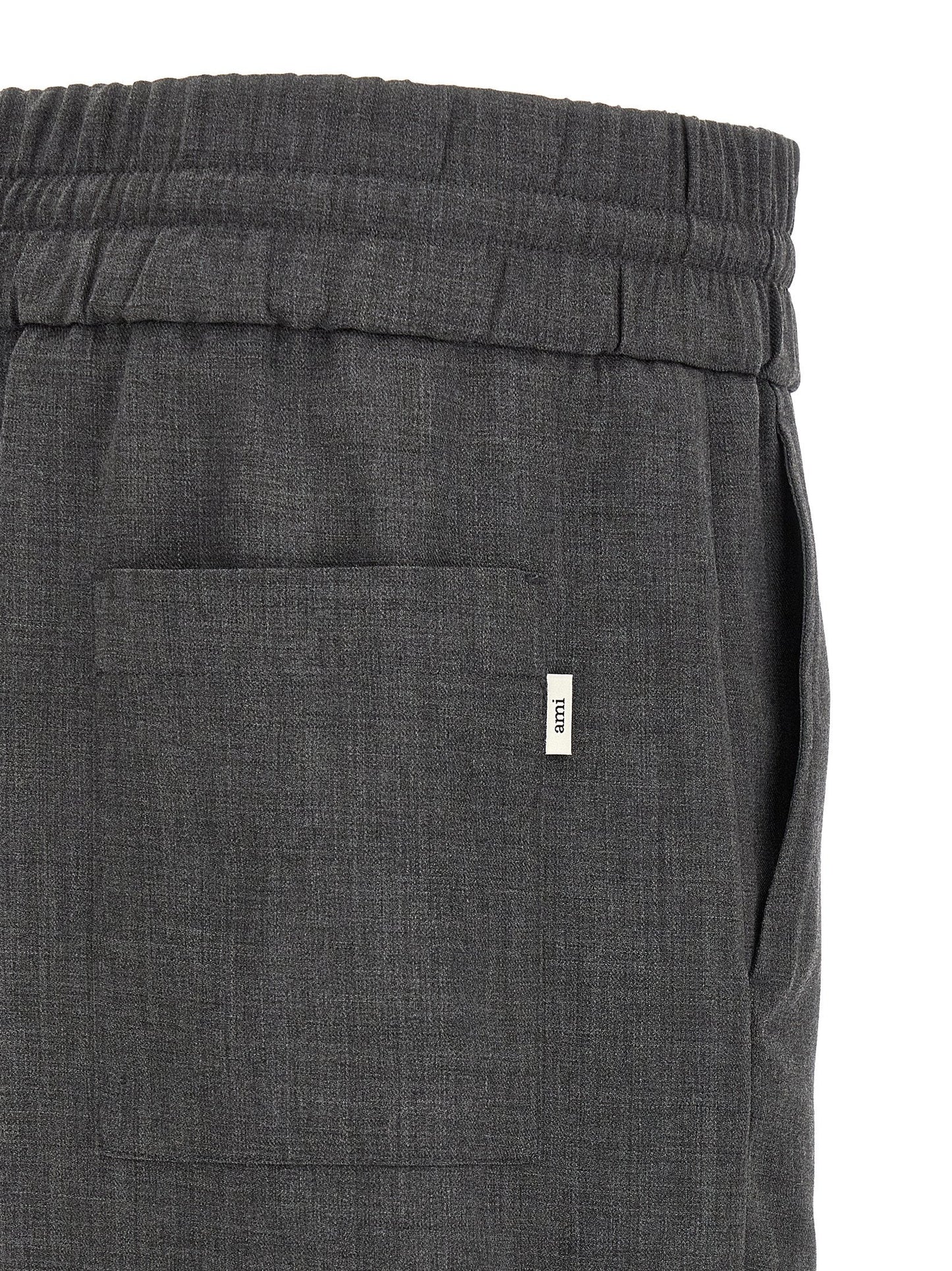AMI Paris Virgin Wool Trousers — Gray