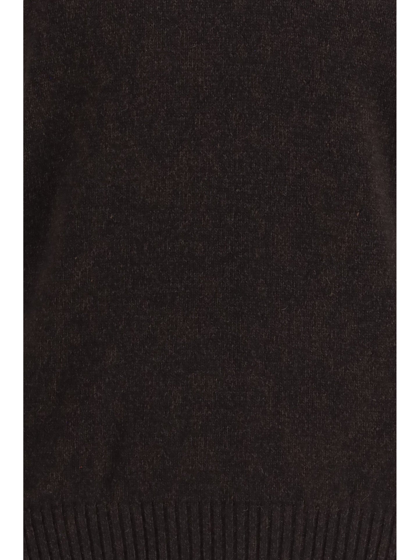 Brooksfield Fleece Wool Crewneck Sweater — Brown
