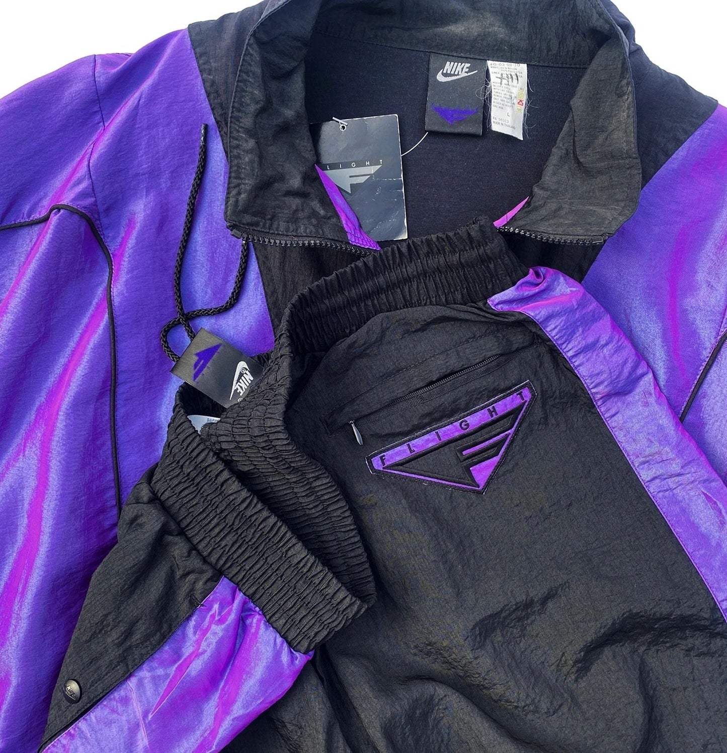 Nike Air Flight Iridescent Purple 90's Track Suit NEW