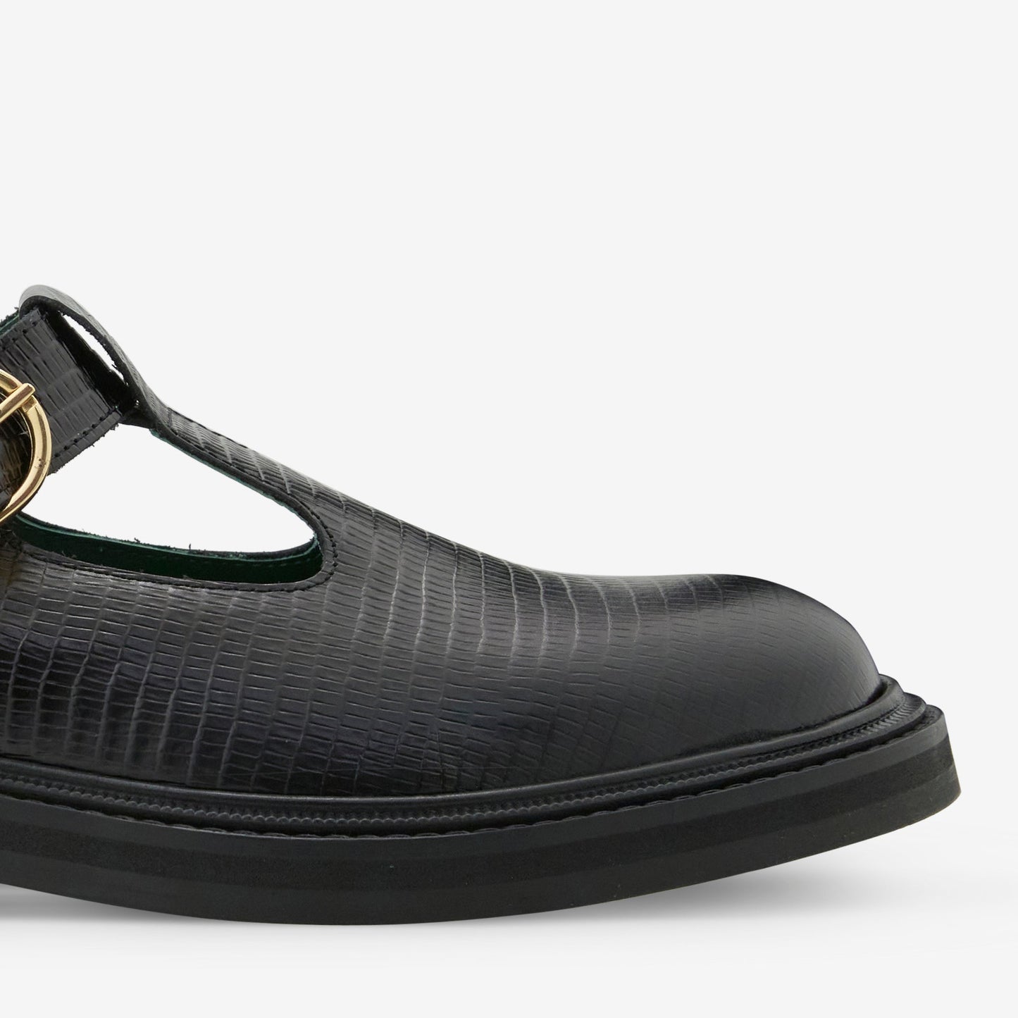 Women's Vinnee T-Strap Derby Black Lizard Pattern