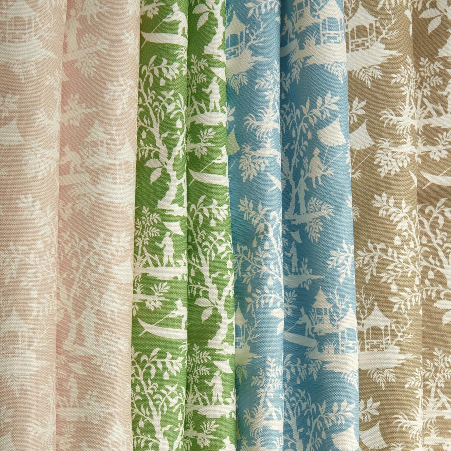 Blue Pagoda Garden Fabric