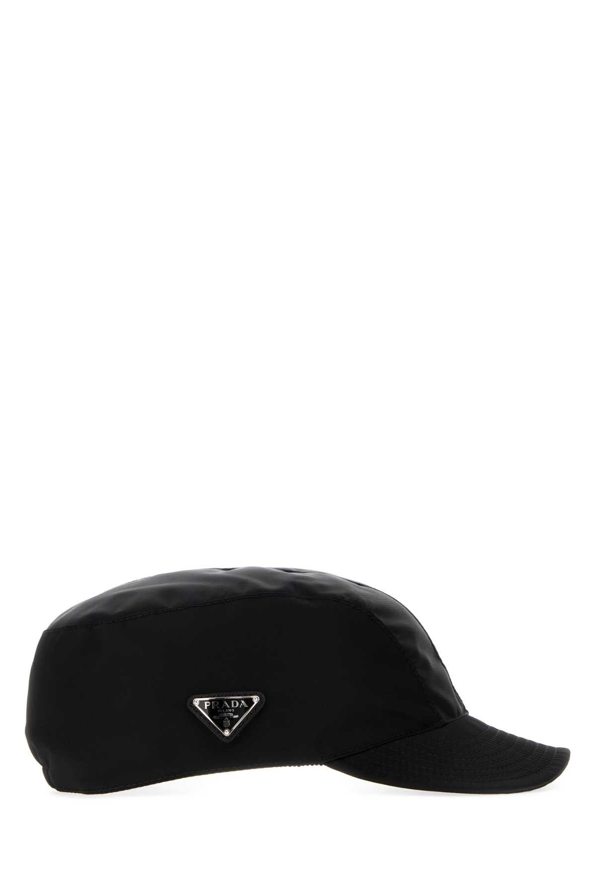 Prada CAPPELLI Recycled Nylon Baseball Cap — Black