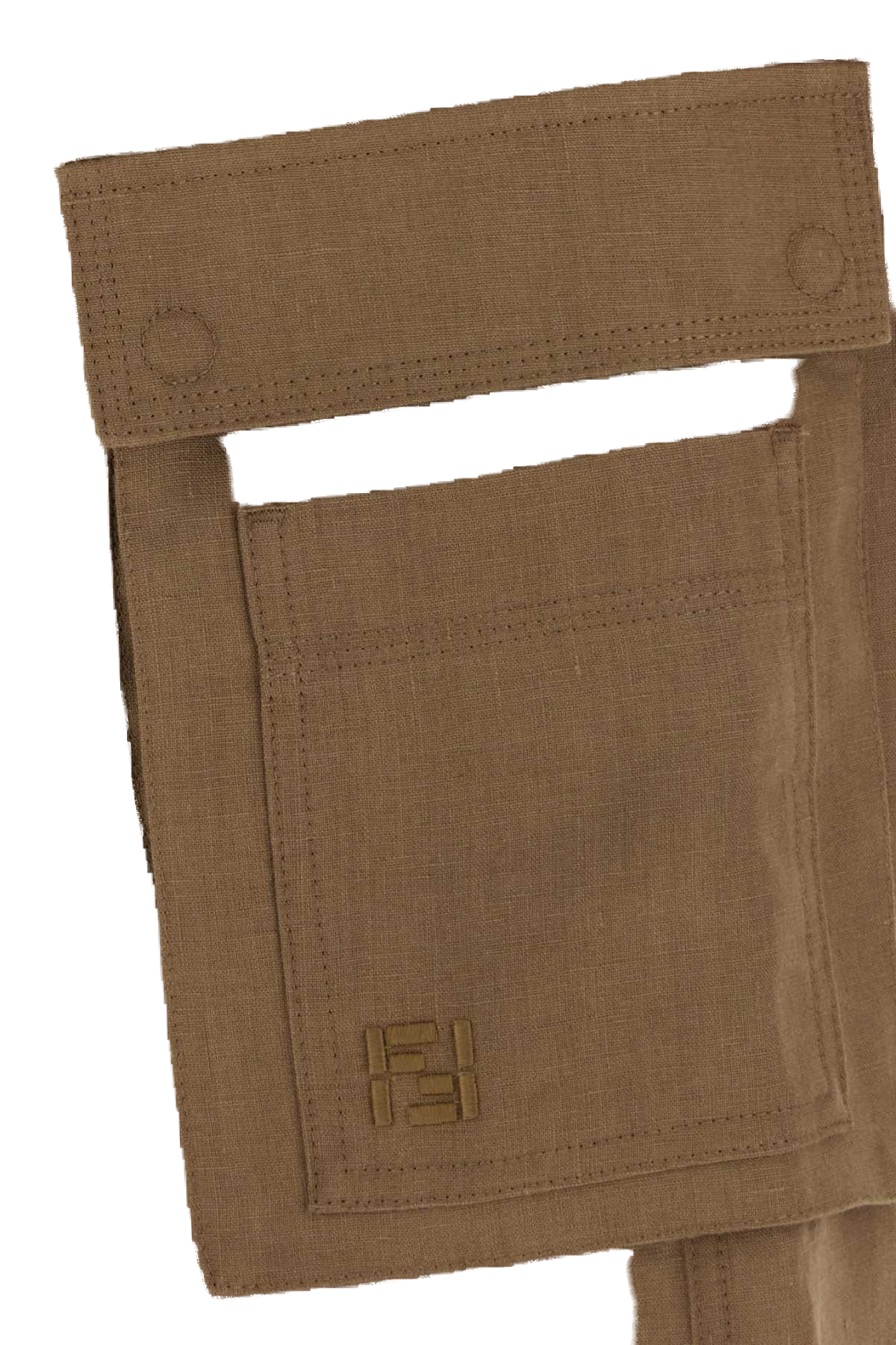 Fendi Linen Cargo Pants — Tan