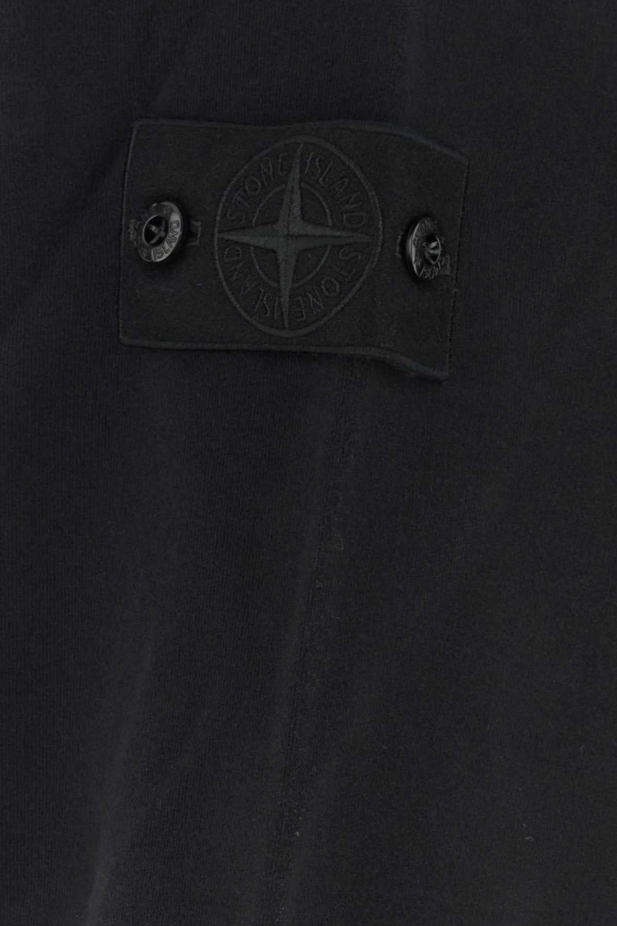 Stone Island Cotton-Blend Crew Sweatshirt — Black