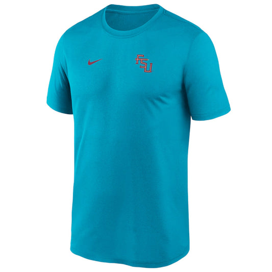 Nike Men's Stacked FSU Legend Short Sleeve Performance T-shirt - Turquoise