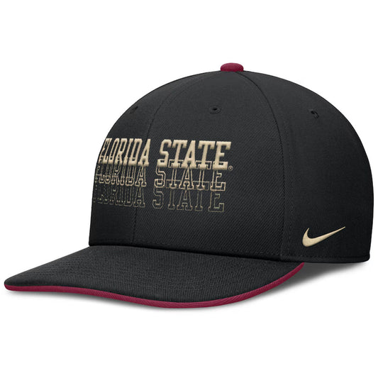 Nike Men's Florida State Dri-fit Pro Primetime Adjustable Flatbill Hat - Black