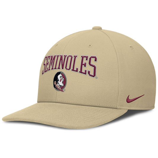 Nike Men's Seminoles/Seminole Logo Dri-fit Pro Primetime Adjustable Flatbill Hat - Vegas Gold