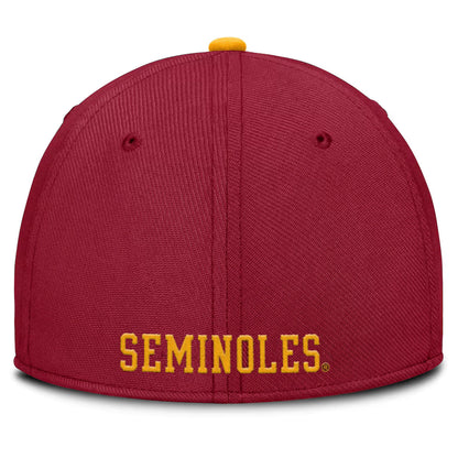 Nike Men's Vault Seminole Logo Swoosh Flex Dri-fit Rise Academic Hat - Crimson/Gold