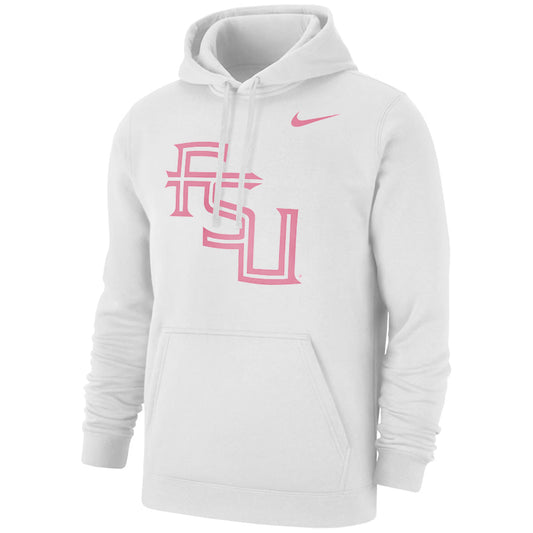 Nike Men's Pink Stacked FSU Hood - White