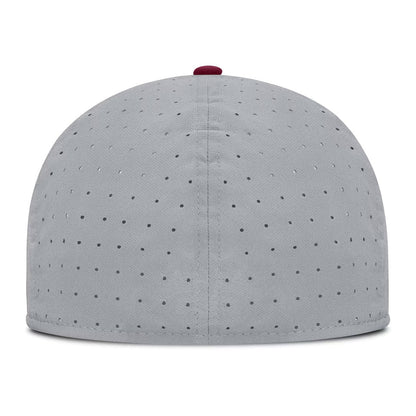 Nike Men's Interlocking FS Dri-fit True Structured Aero Bill Fitted Hat - Grey/Garnet