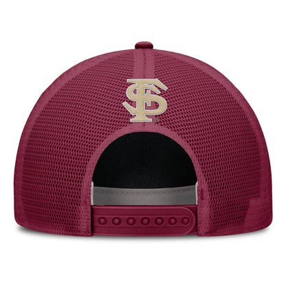 Nike Seminoles Homeplate Design Coach's Dri-fit Rise Adjustable Trucker Hat - Garnet