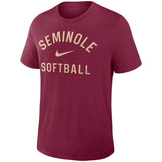 Nike Men's Seminole Softball Dugout Early Work Short Sleeve Tri-Blend T-shirt - Garnet