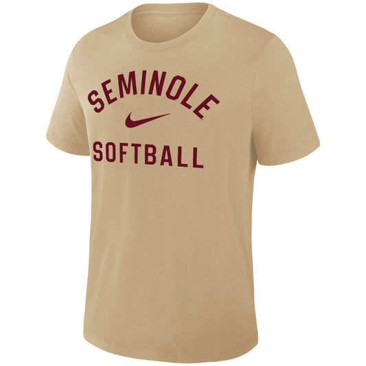 Nike Men's Seminole Softball Dugout Early Work Short Sleeve Tri-Blend T-shirt - Gold