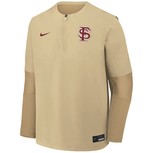 Nike Men's Interlocking FS Baseball Long Sleeve 1/4 Zip Windshirt - Gold