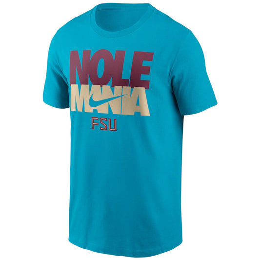 Nike Men's Nole Mania FSU Design Cotton Short Sleeve T-shirt - Turquoise