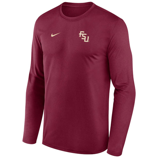 Nike Men's Stacked FSU Long Sleeve Dri-fit Legend T-shirt - Garnet
