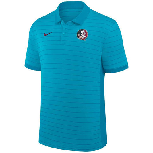 Nike Men's Seminole Logo Dri-fit Victory Stripe Polo - Turquoise