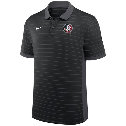 Nike Men's Seminole Logo Dri-fit Victory Stripe Polo - Black