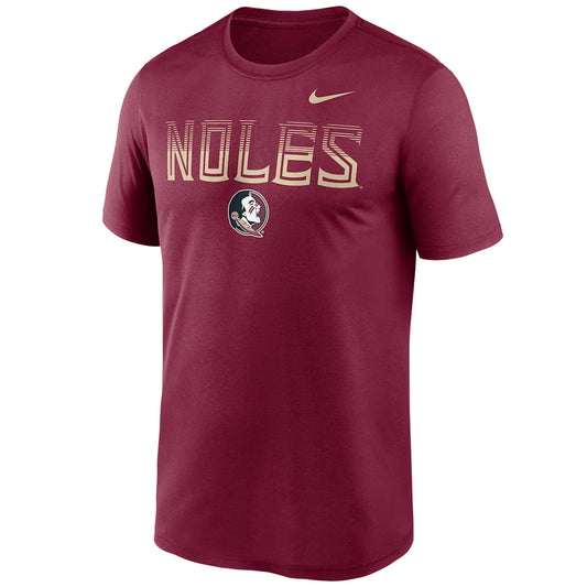 Nike Men's Noles/Seminole Logo Short Sleeve Legend Kinetic Mantra T-shirt - Garnet