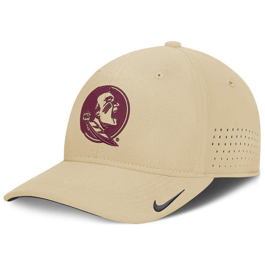 Nike Men's Seminole Logo Dri-fit Club Practice Aerobill Swoosh Flex Hat - Gold