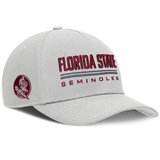 Nike Men's Florida State Seminoles/Seminole Logo Rise Practice Adjustable Hat - Grey