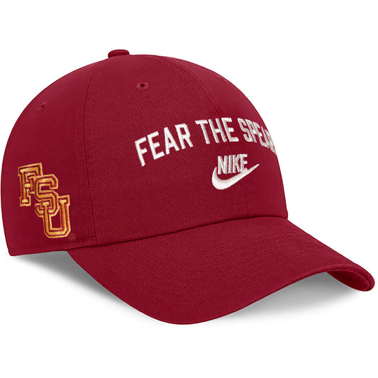 Nike Men's Vault Fear the Spear/Stacked FSU Adjustable Club Vintage Hat - Crimson