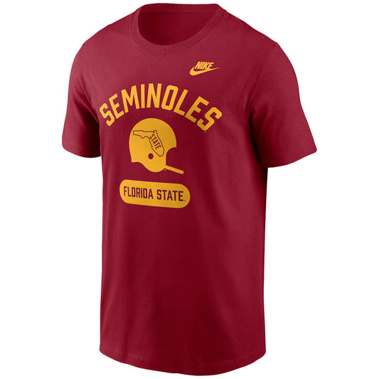 Nike Men's Vault Seminoles/Florida State Helmet Design Legacy Short Sleeve T-shirt - Crimson