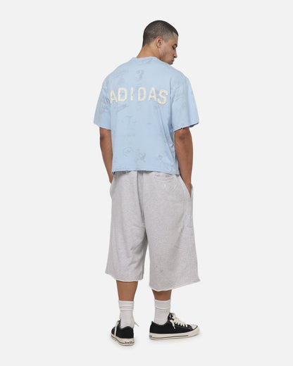 Adidas Vintage All Over Print T-Shirt Light Blue