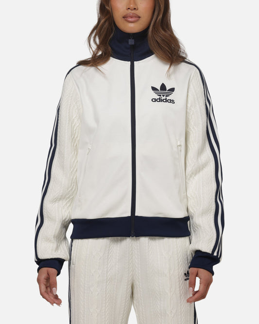 Adidas Women's Knit Classic Track Top Off White