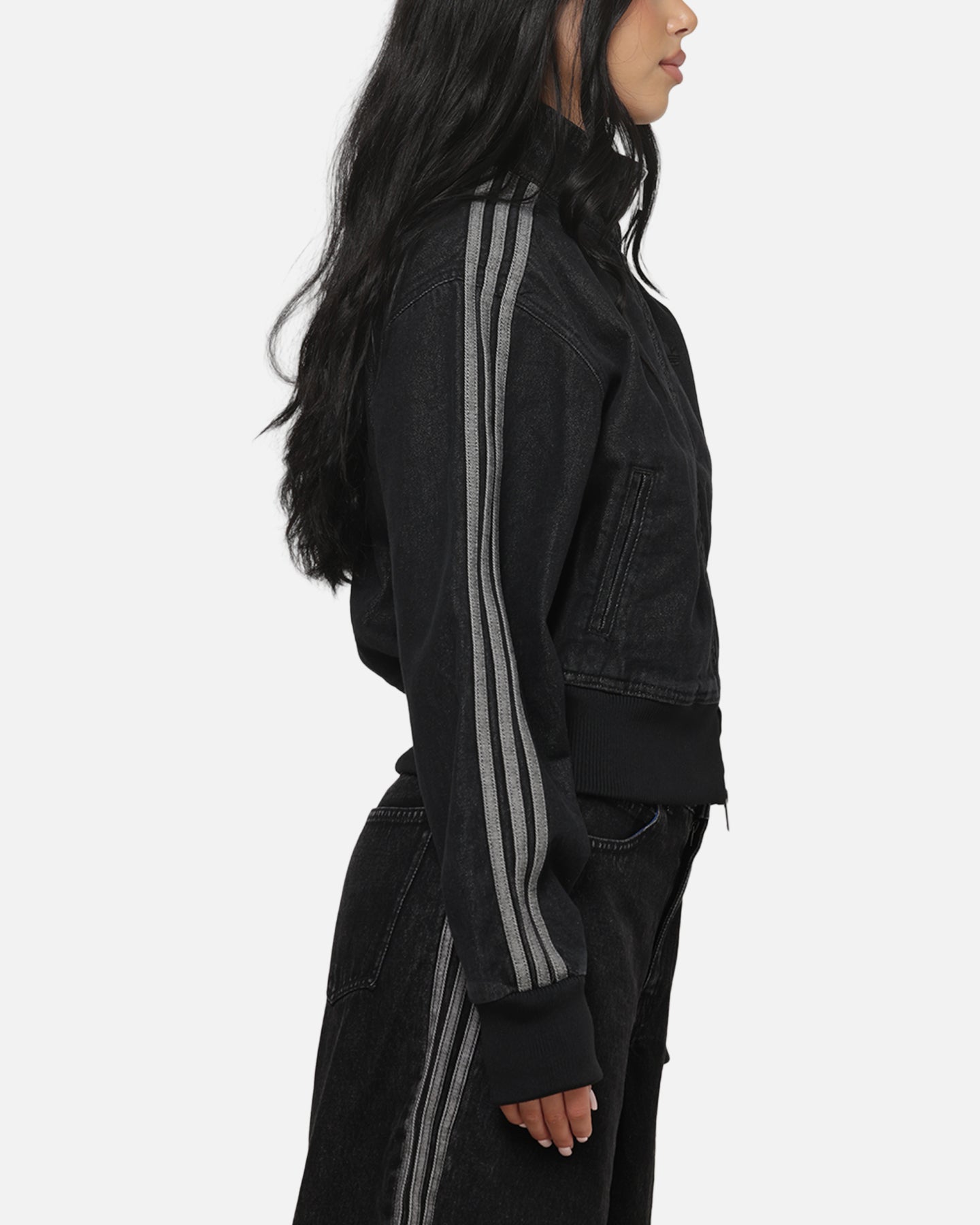 Adidas Women's Firebird Denim Track Jacket True Black