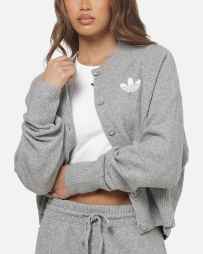 Adidas Women's Essentials Knit Cardigan Medium Grey Heather