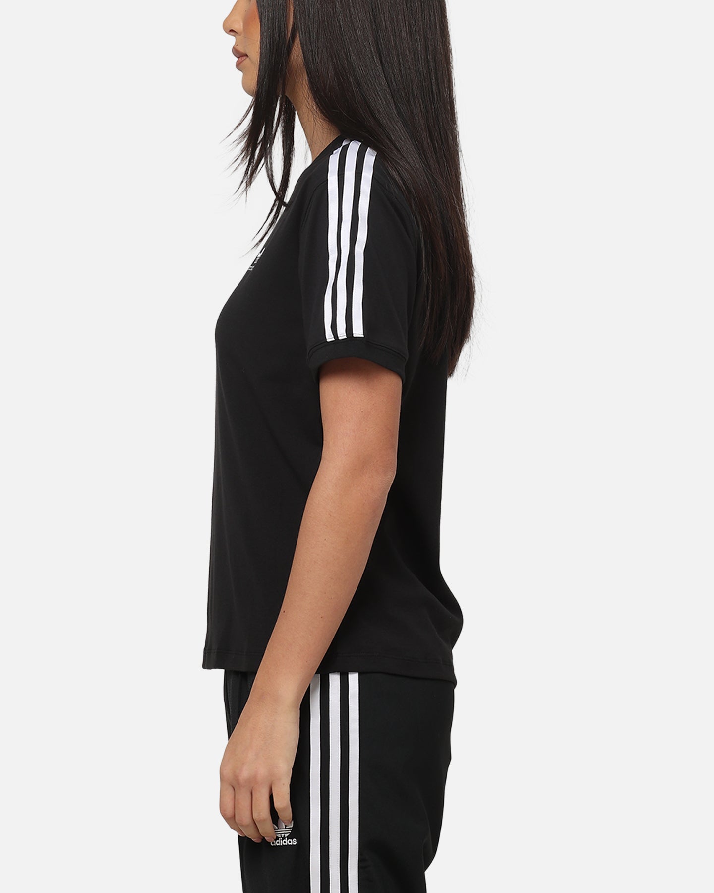 Adidas Women's 3 Stripe T-Shirt Black/White