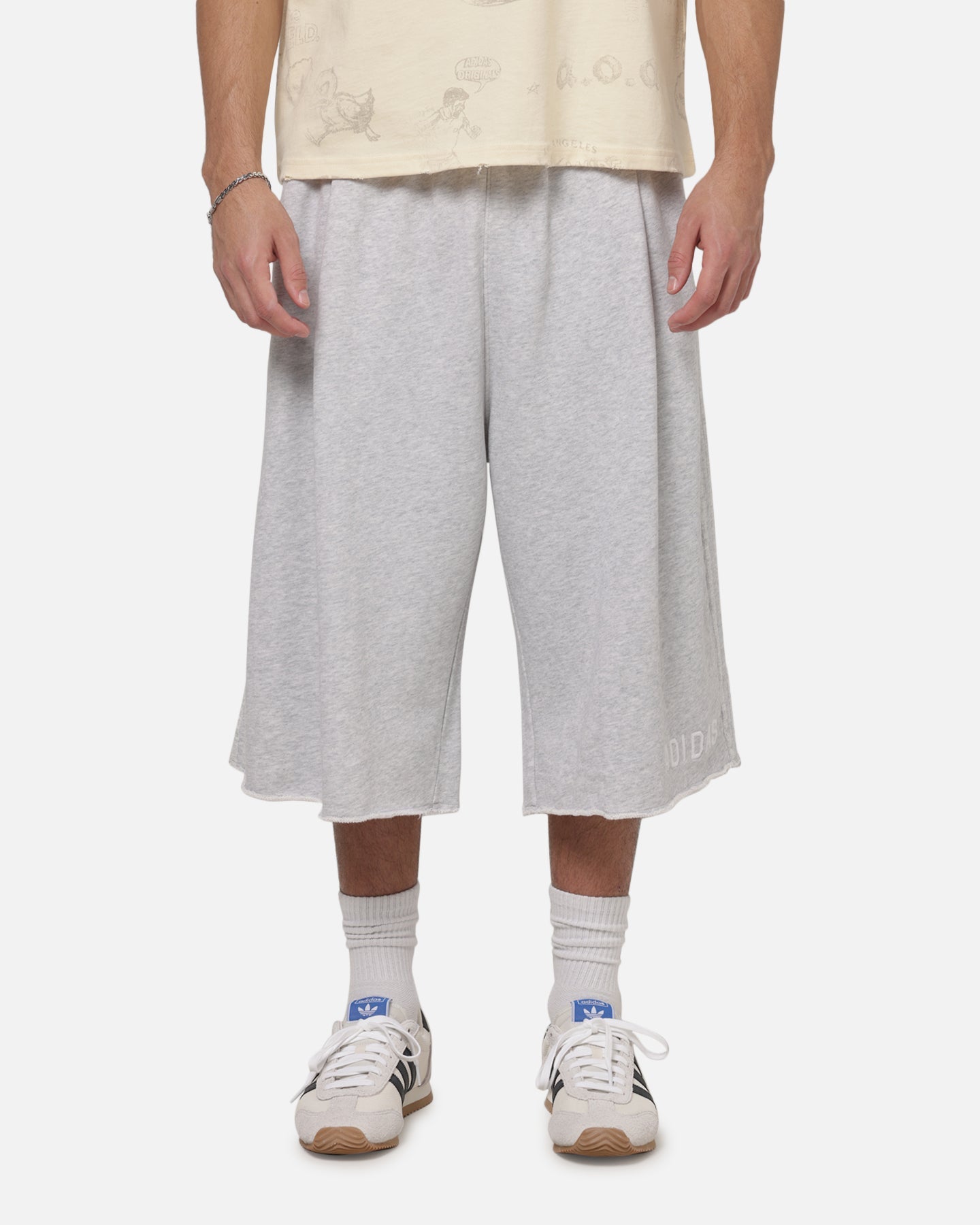 Adidas Originals Long Sweat Shorts Light Grey