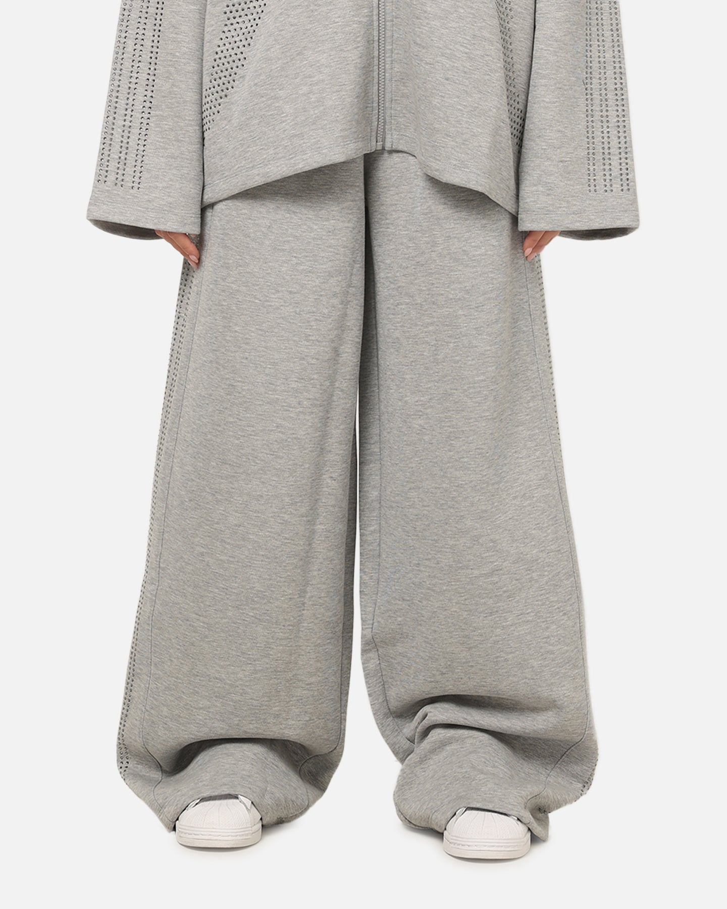 Adidas Women's Teamgeist Rhinestone Track Pants Grey Marle