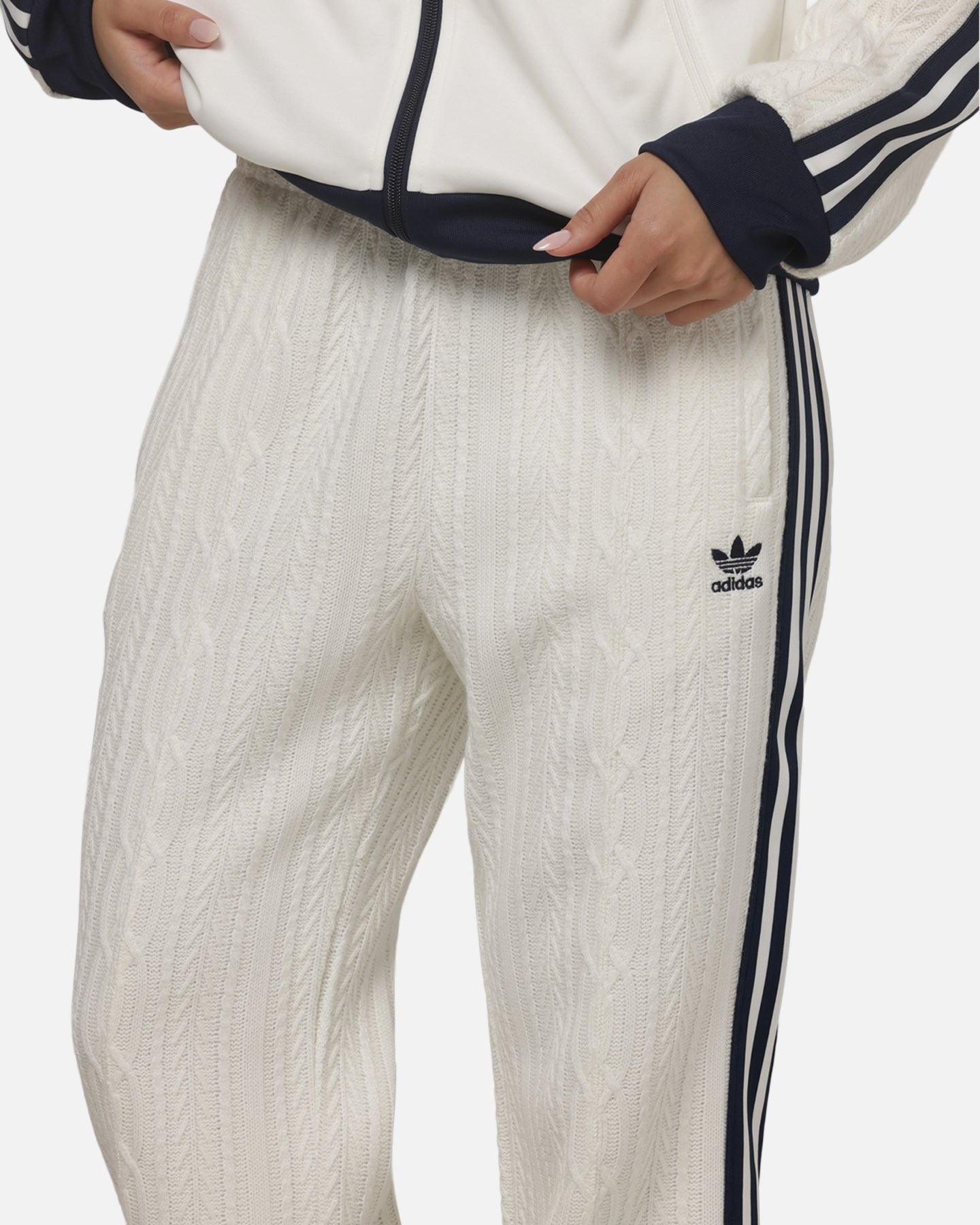 Adidas Women's Knit Classic Track Trousers Off White