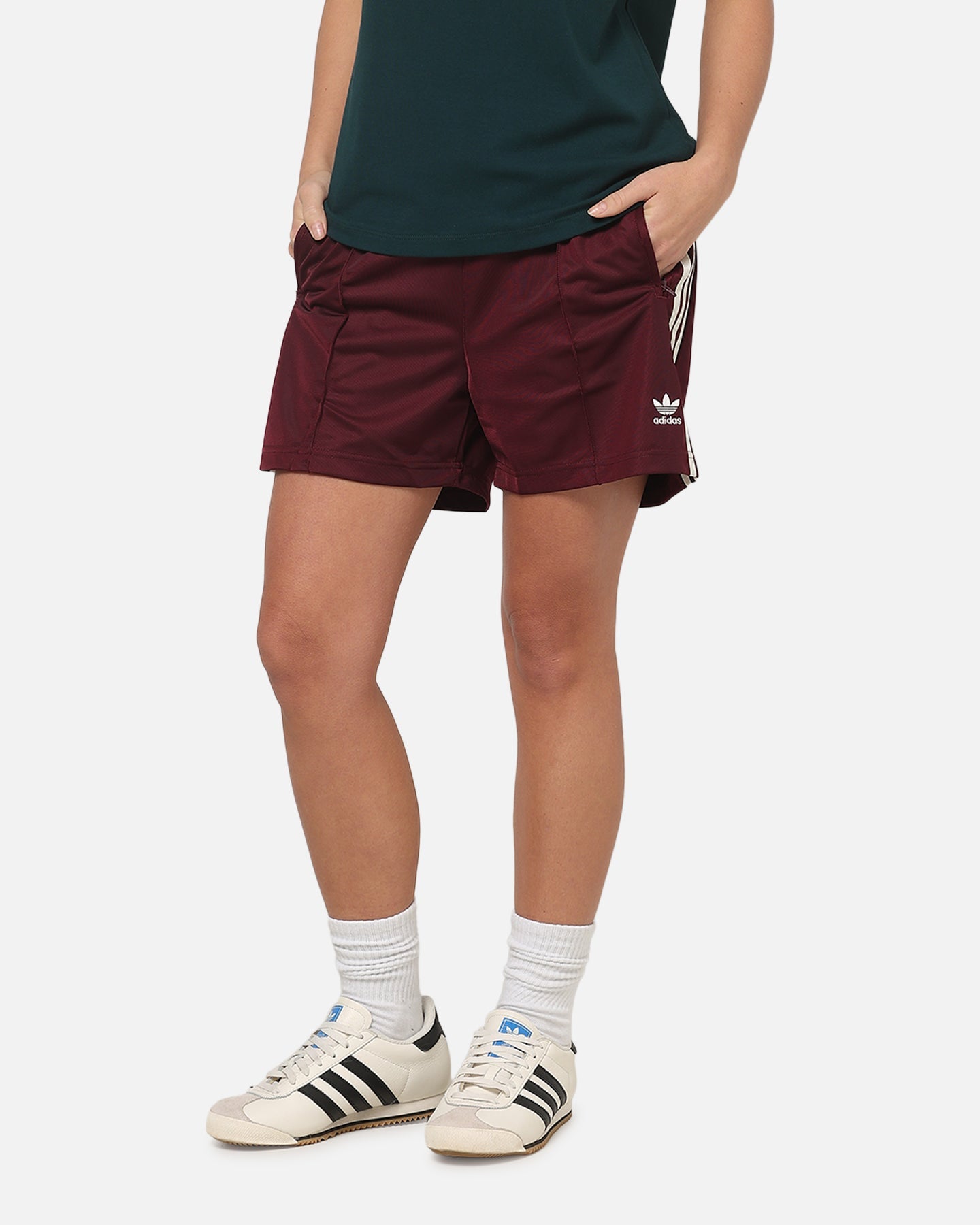 Adidas Women's Firebird Shorts Maroon/Cream