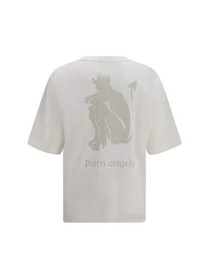 Palm Angels Logo-Embroidered T-Shirt — White