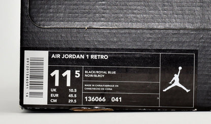 Nike Air Jordan 1 2001 Black/Blue Retro Shoes in Box Size 11.5