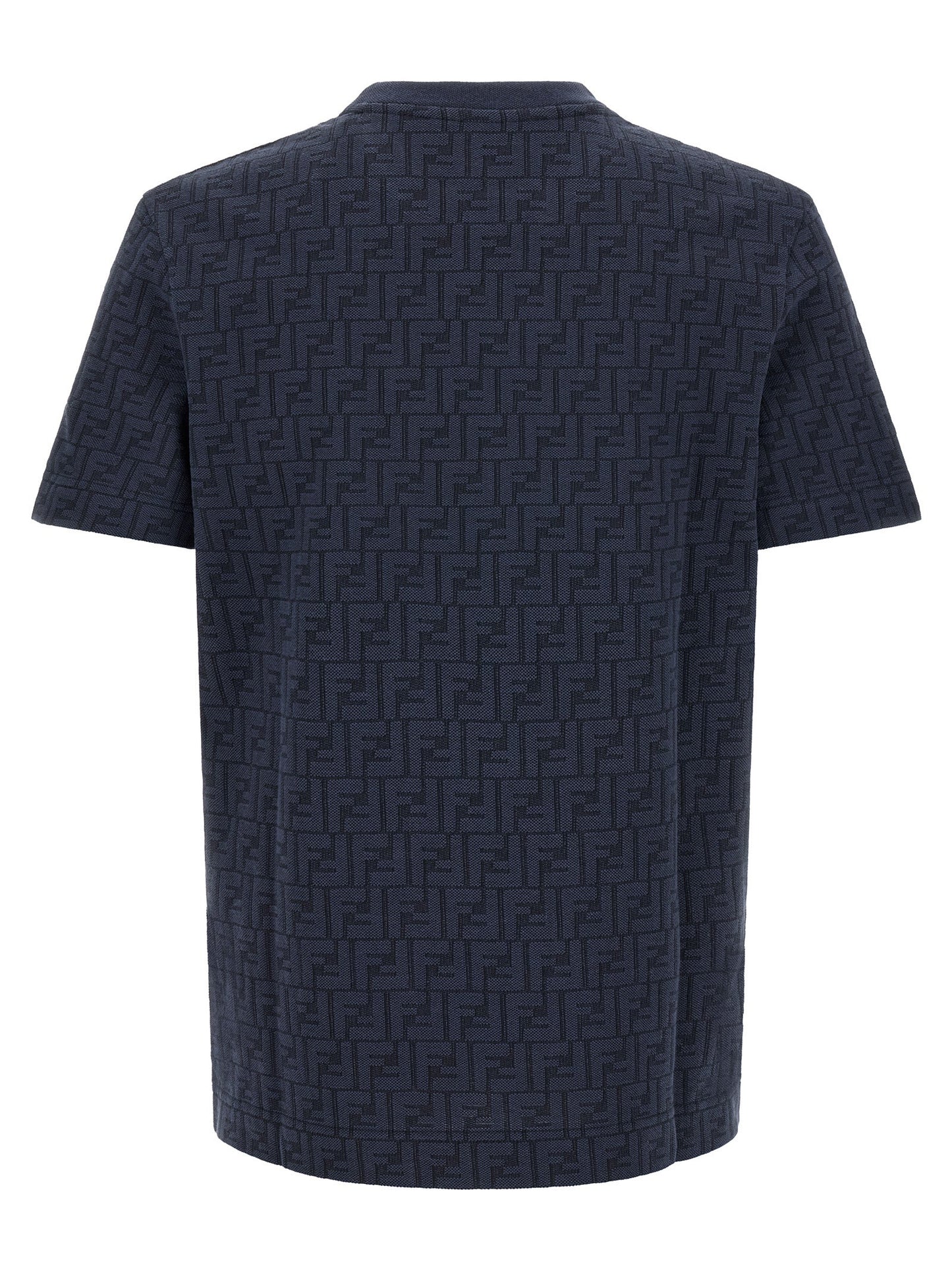 Fendi Logo-Embroidered Cotton Piqué T-Shirt — Navy