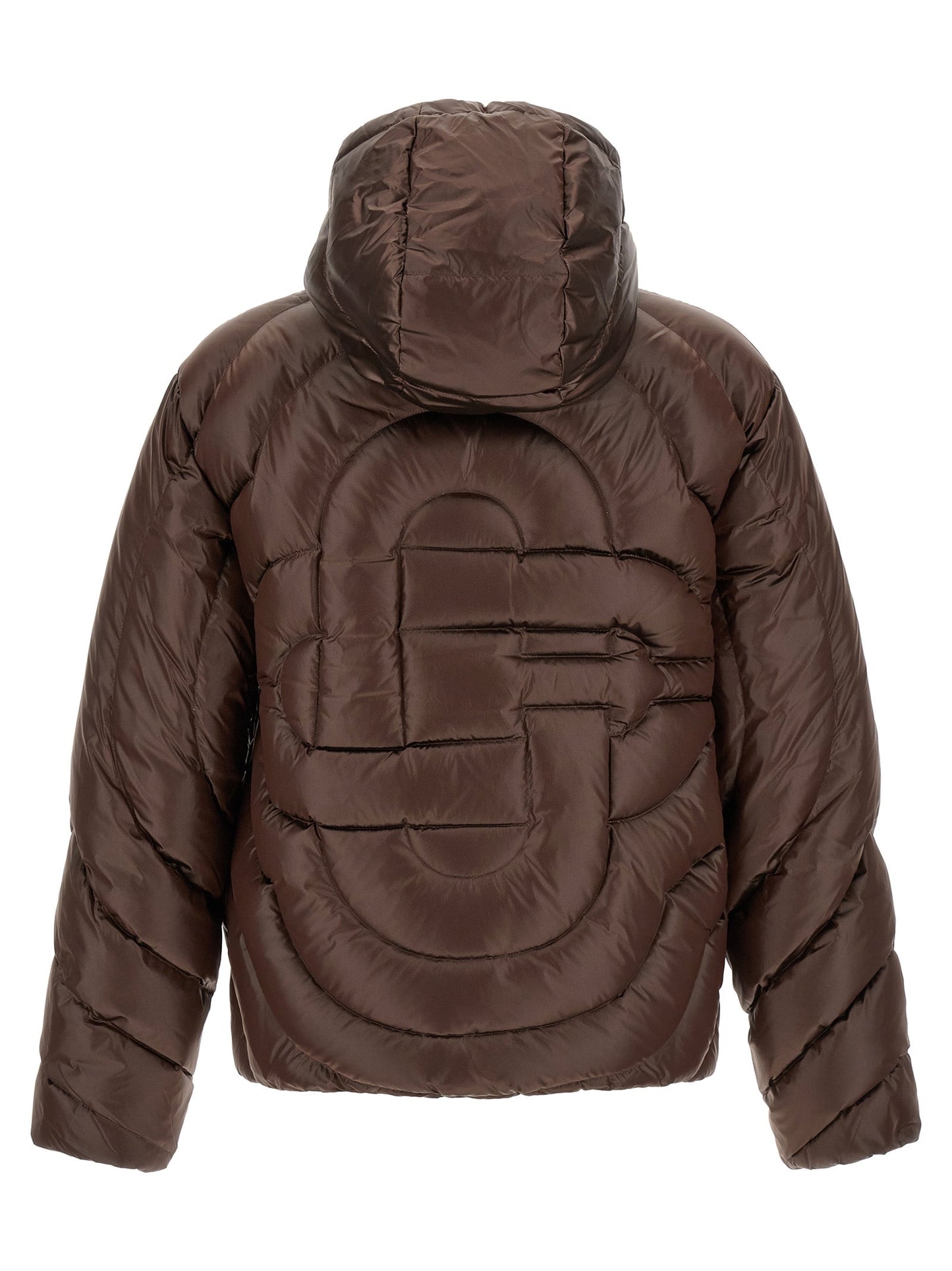 Casablanca Diamond Monogram Quilted Down Jacket — Brown