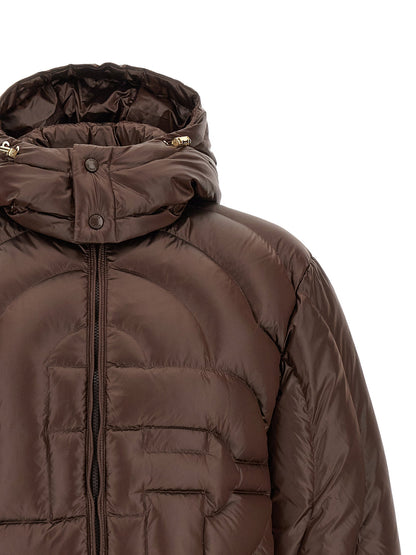 Casablanca Diamond Monogram Quilted Down Jacket — Brown