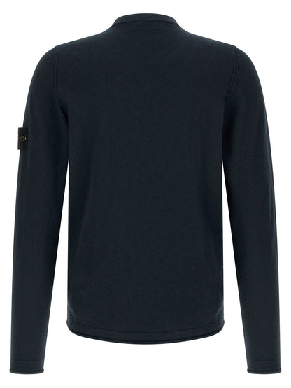 Stone Island Cotton-Nylon Crewneck Sweatshirt — Navy