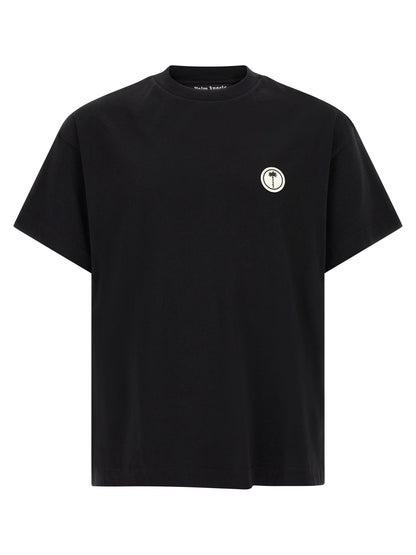 Palm Angels Logo-Embroidered Cotton T-Shirt — Black