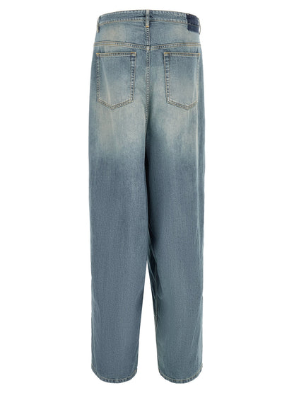 Maison Margiela Deconstructed Light Blue Cotton Jeans — Blue