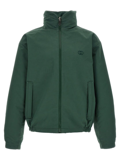 Gucci Reversible Cotton Shell Jacket — Green