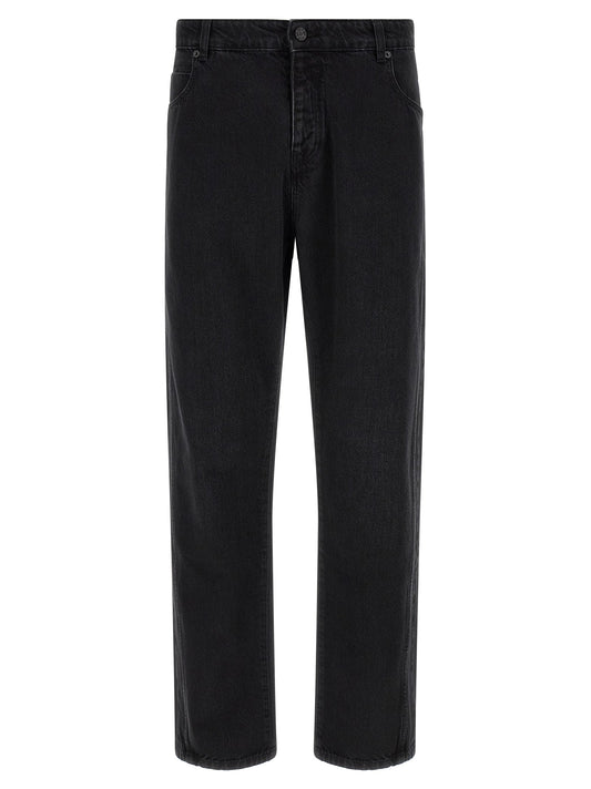 Balmain Black Straight-Leg Denim Jeans — Black