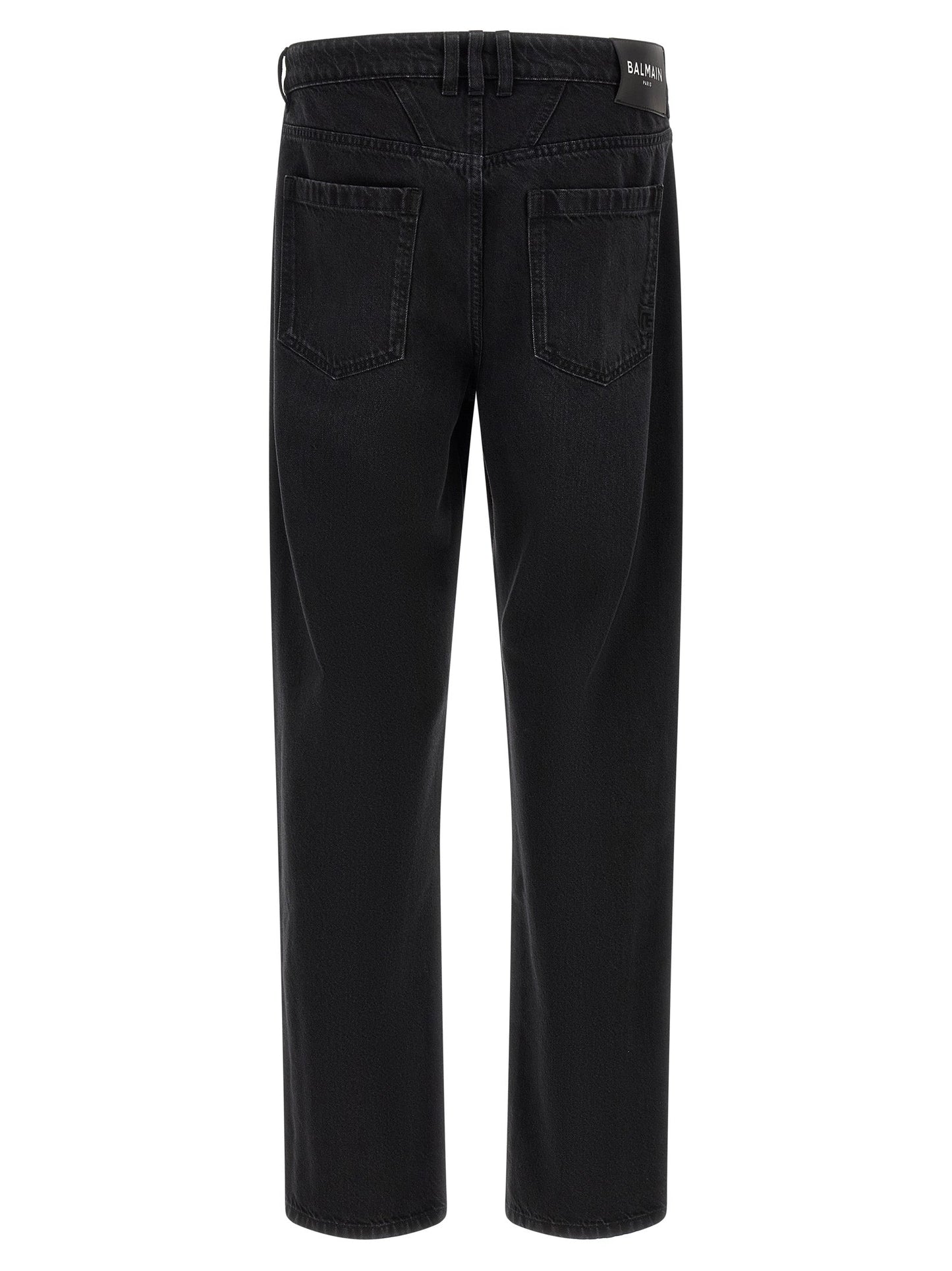 Balmain Black Straight-Leg Denim Jeans — Black