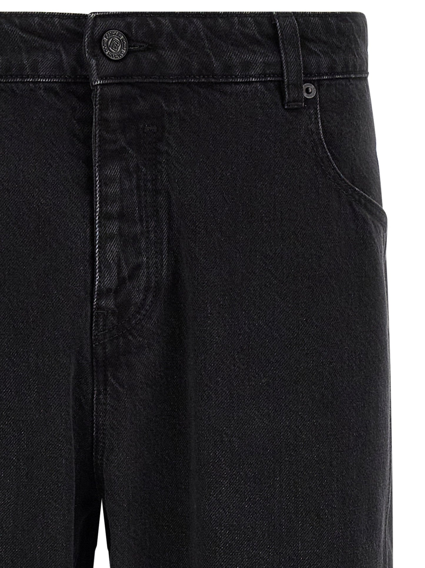 Balmain Black Straight-Leg Denim Jeans — Black
